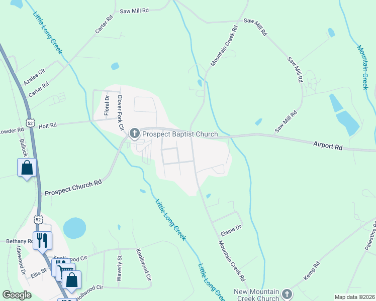 map of restaurants, bars, coffee shops, grocery stores, and more near 2810 Silvers Lane in Albemarle