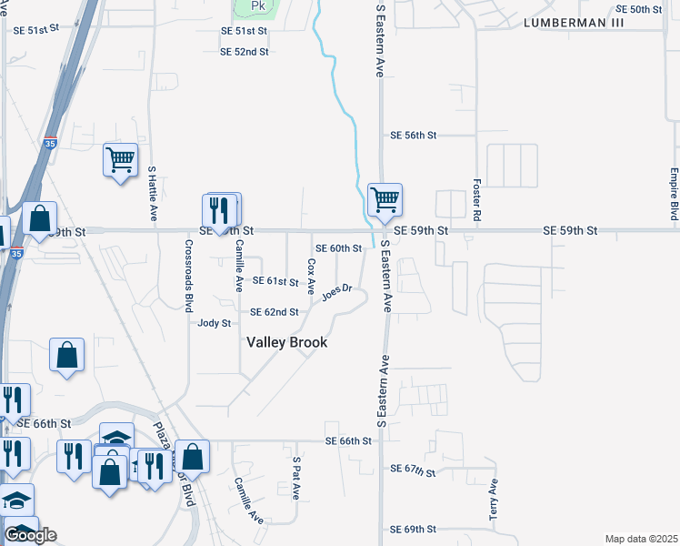map of restaurants, bars, coffee shops, grocery stores, and more near 6114 Jacks Avenue in Oklahoma City