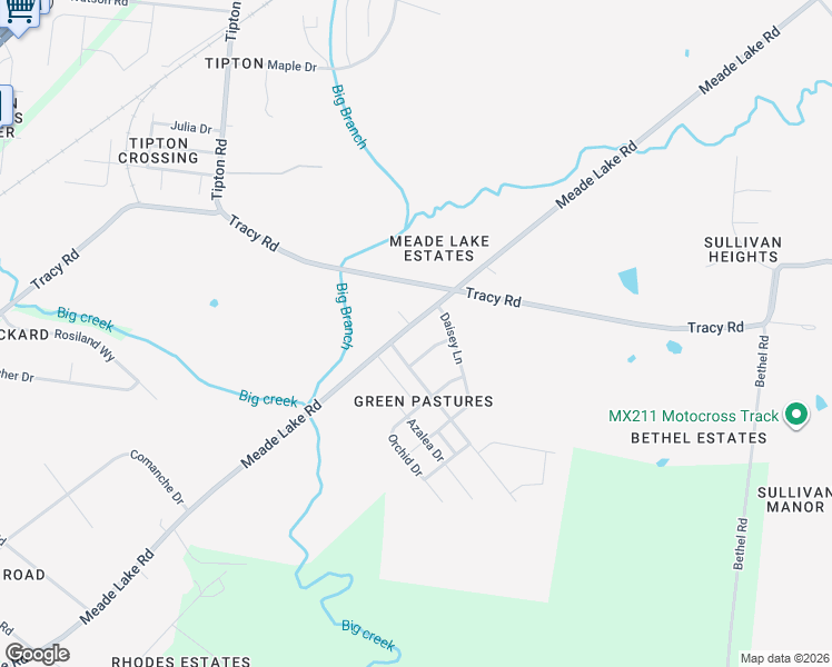 map of restaurants, bars, coffee shops, grocery stores, and more near 3078 Meade Lake Road in Atoka