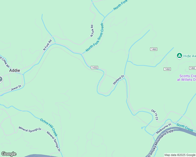 map of restaurants, bars, coffee shops, grocery stores, and more near 76 Ladderback Trail in Sylva