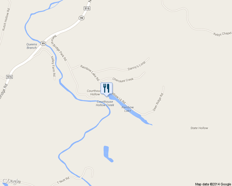 map of restaurants, bars, coffee shops, grocery stores, and more near 999 Rainbow Lake Road in Waynesboro