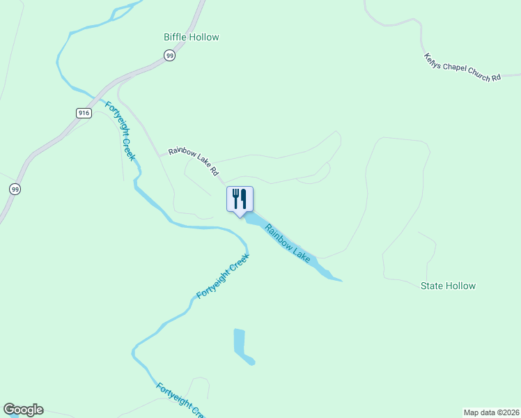 map of restaurants, bars, coffee shops, grocery stores, and more near 999 Rainbow Lake Road in Waynesboro