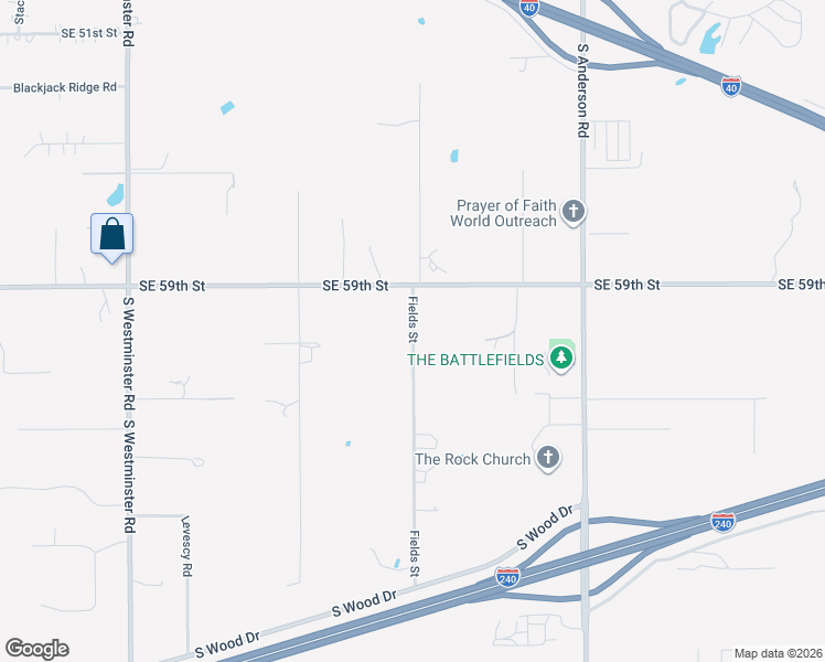 map of restaurants, bars, coffee shops, grocery stores, and more near 6113 South Field Street in Oklahoma City
