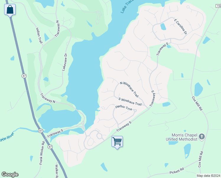 map of restaurants, bars, coffee shops, grocery stores, and more near 968 South Bay Drive in Sanford