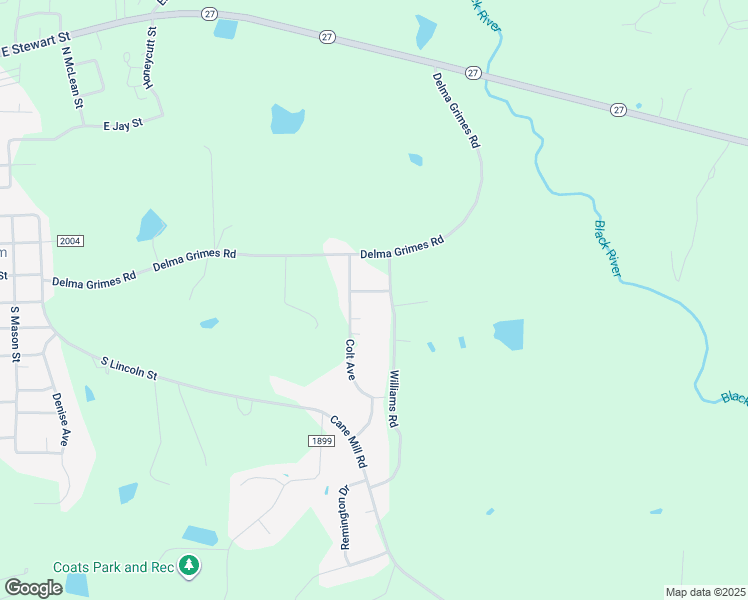 map of restaurants, bars, coffee shops, grocery stores, and more near 58 Eagle Road in Coats