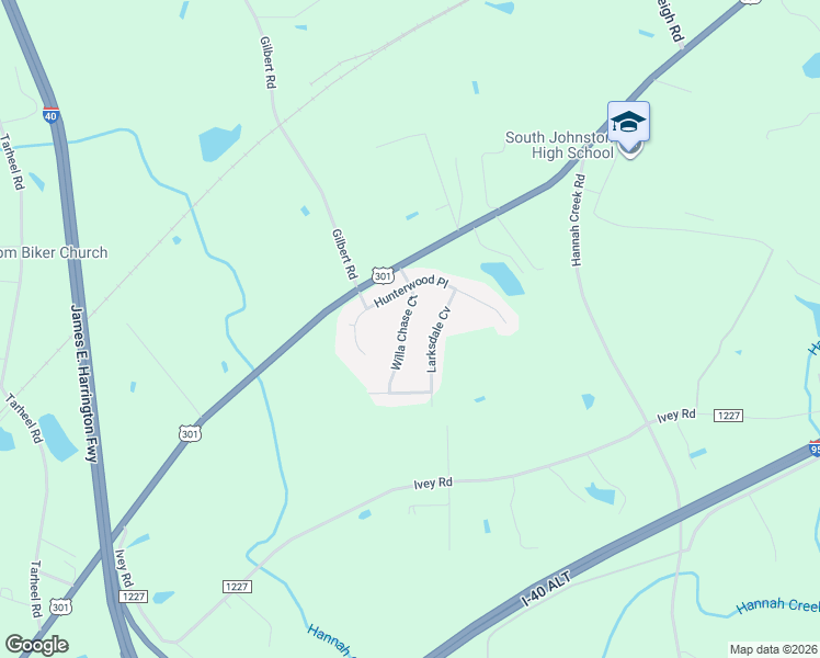 map of restaurants, bars, coffee shops, grocery stores, and more near 110 Willa Chase Court in Benson