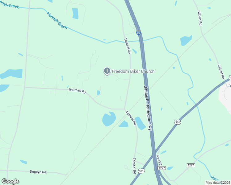 map of restaurants, bars, coffee shops, grocery stores, and more near 525 Tarheel Road in Benson