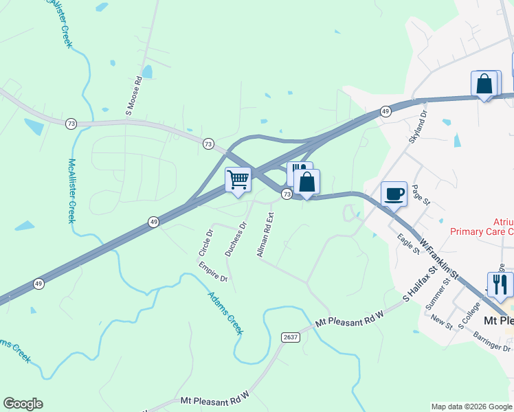 map of restaurants, bars, coffee shops, grocery stores, and more near 965 Duchess Drive in Mount Pleasant