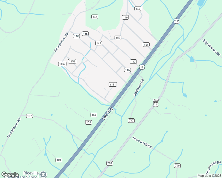 map of restaurants, bars, coffee shops, grocery stores, and more near 215 County Road 1151 in Riceville