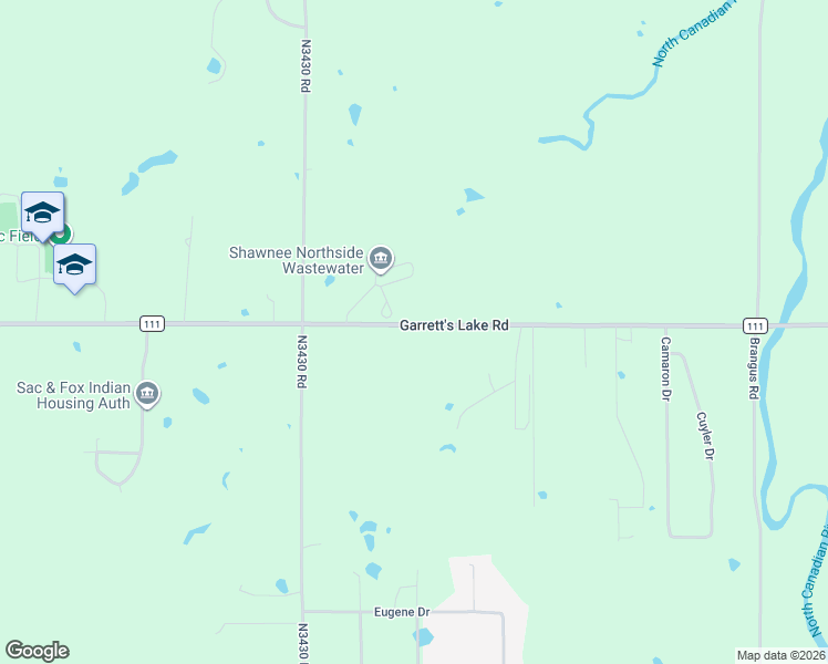 map of restaurants, bars, coffee shops, grocery stores, and more near Garrett's Lake Road in Shawnee