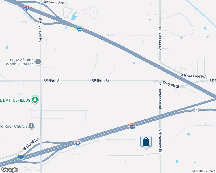 map of restaurants, bars, coffee shops, grocery stores, and more near 12507 Southeast 59th Street in Oklahoma City