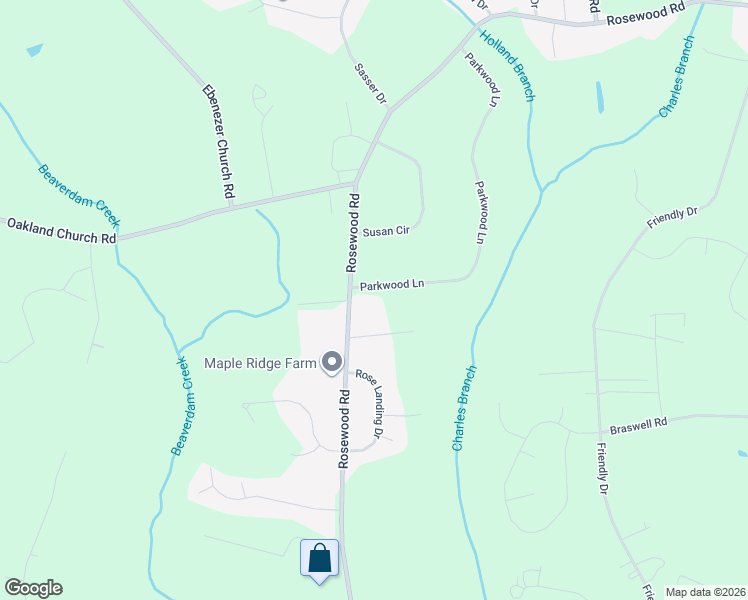 map of restaurants, bars, coffee shops, grocery stores, and more near 538 Parkwood Lane in Goldsboro
