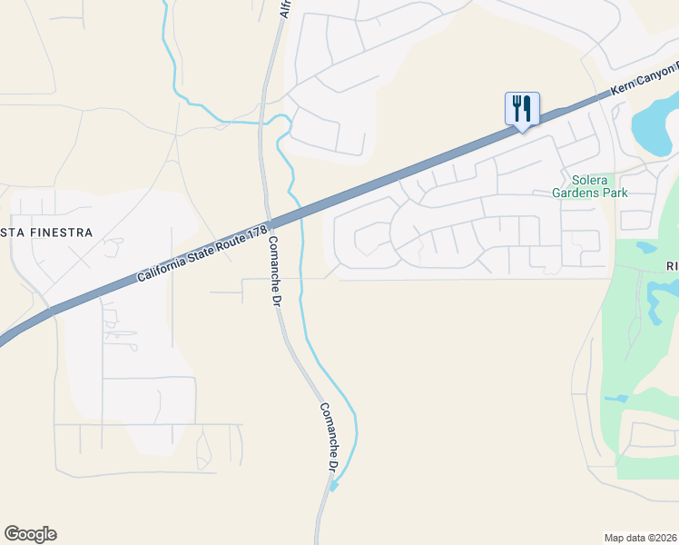 map of restaurants, bars, coffee shops, grocery stores, and more near 5700 River Birch Drive in Bakersfield