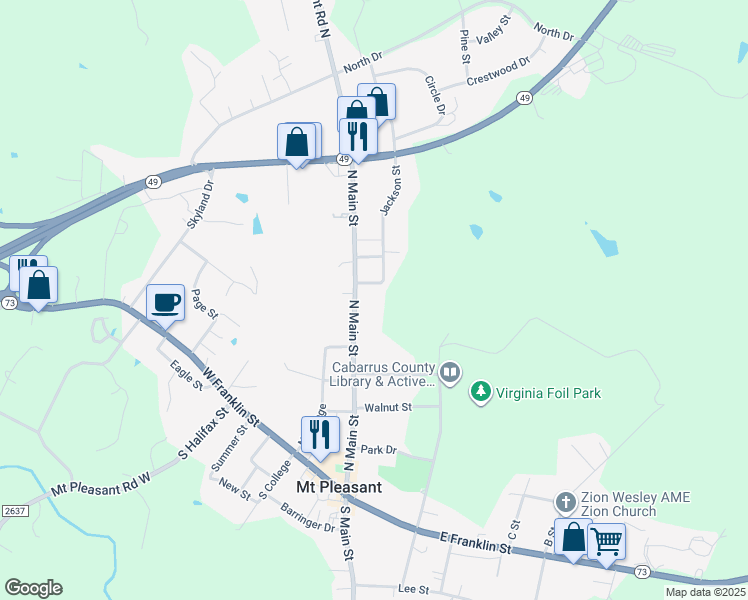 map of restaurants, bars, coffee shops, grocery stores, and more near 740 Kluttz Street in Mount Pleasant