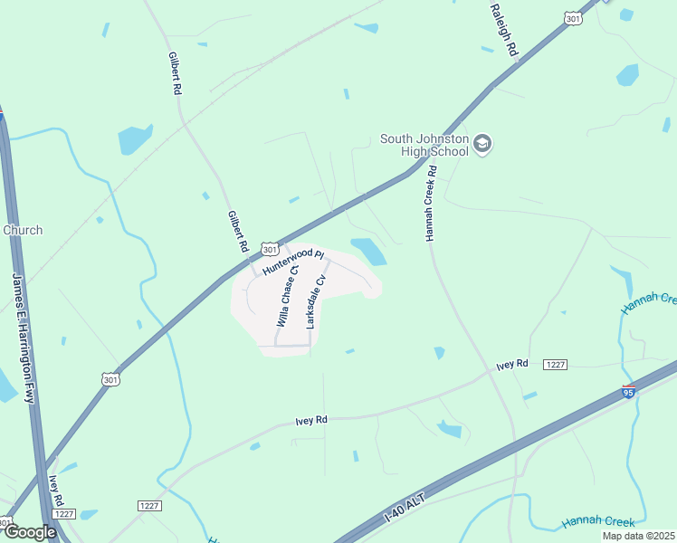 map of restaurants, bars, coffee shops, grocery stores, and more near 126 Hunterwood Place in Benson