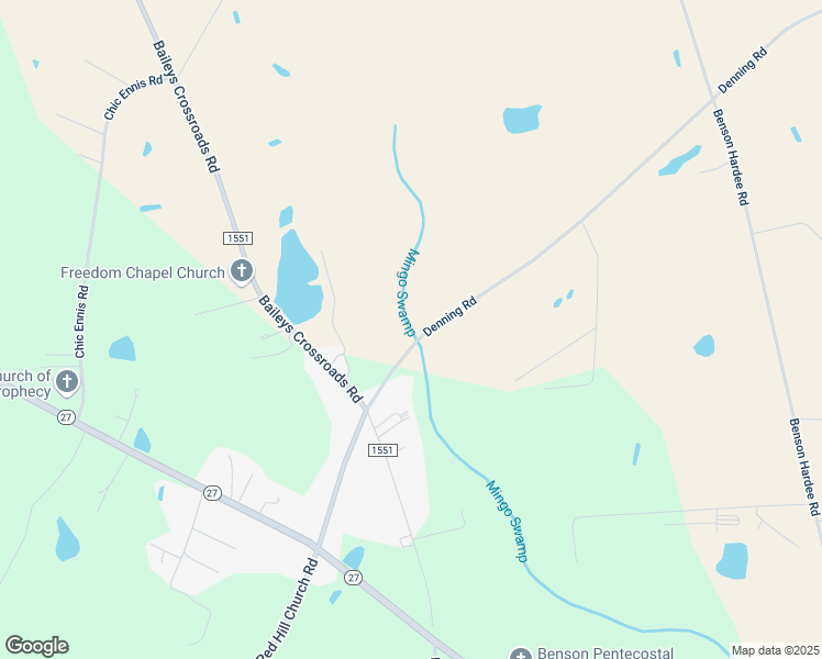 map of restaurants, bars, coffee shops, grocery stores, and more near 6449 Red Hill Church Road in Benson