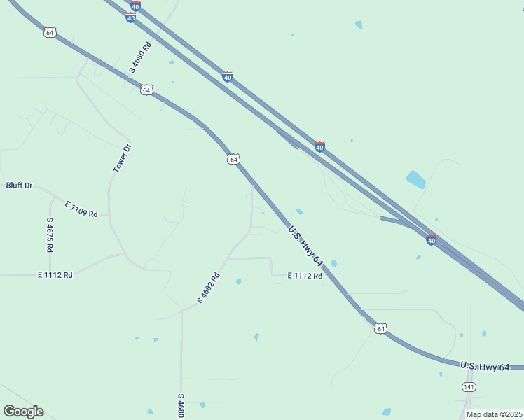 map of restaurants, bars, coffee shops, grocery stores, and more near 110955 South 4682 Road in Gans