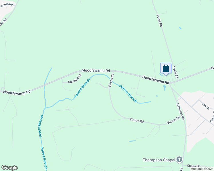map of restaurants, bars, coffee shops, grocery stores, and more near 150 Vinson Road in Goldsboro