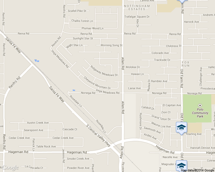 map of restaurants, bars, coffee shops, grocery stores, and more near 13102 Cheyenne Drive in Bakersfield