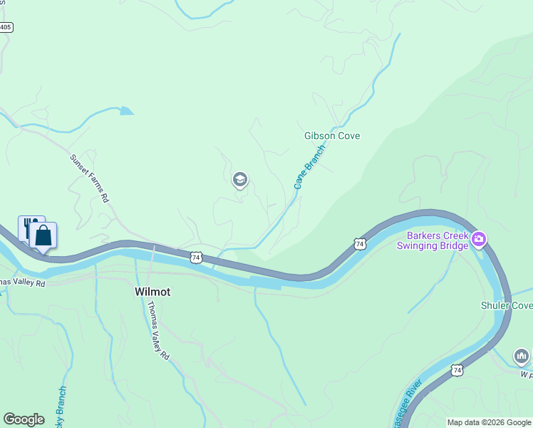 map of restaurants, bars, coffee shops, grocery stores, and more near 248 Bradley Branch Road in Whittier