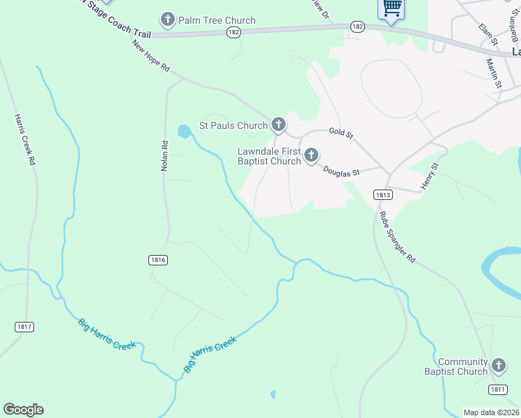 map of restaurants, bars, coffee shops, grocery stores, and more near 161 Potato House Road in Lawndale