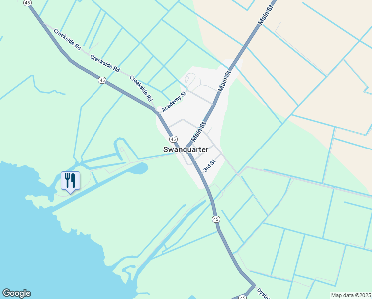 map of restaurants, bars, coffee shops, grocery stores, and more near in Swan Quarter