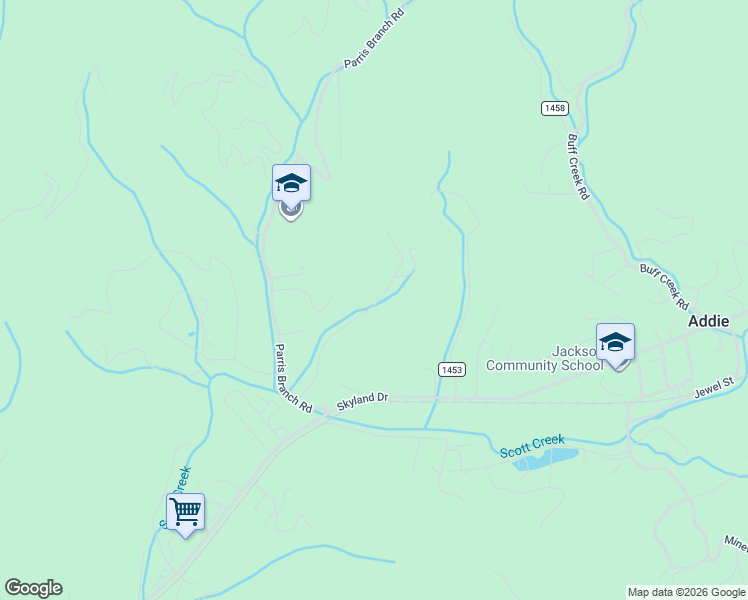 map of restaurants, bars, coffee shops, grocery stores, and more near 190 Happy Hollow Road in Sylva