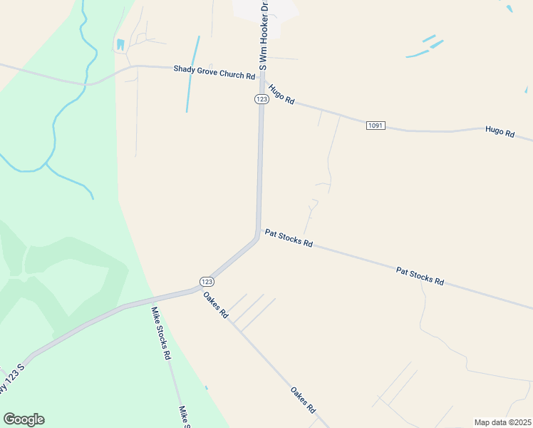 map of restaurants, bars, coffee shops, grocery stores, and more near Highway 123 South in Hookerton
