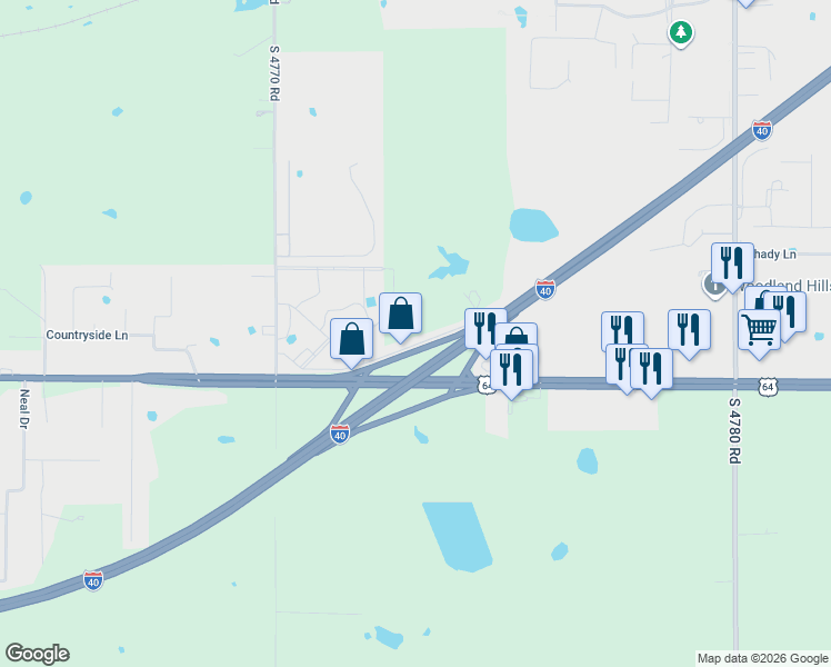 map of restaurants, bars, coffee shops, grocery stores, and more near West Ray Fine Boulevard in Roland