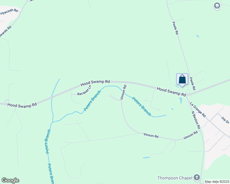 map of restaurants, bars, coffee shops, grocery stores, and more near 150 Vinson Road in Goldsboro