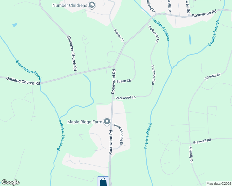 map of restaurants, bars, coffee shops, grocery stores, and more near 538 Parkwood Lane in Goldsboro