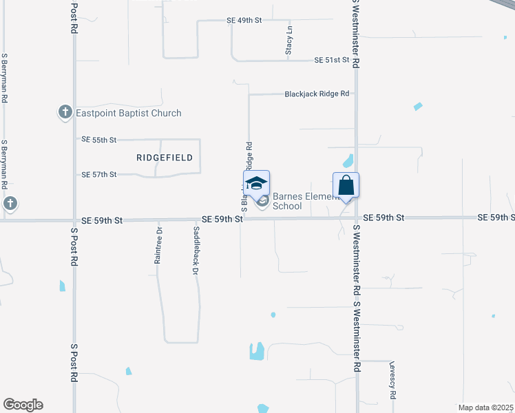map of restaurants, bars, coffee shops, grocery stores, and more near 5400-10927 South Blackjack Ridge Road in Oklahoma City