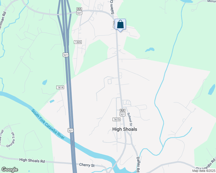 map of restaurants, bars, coffee shops, grocery stores, and more near 366 Armstrong Circle in High Shoals