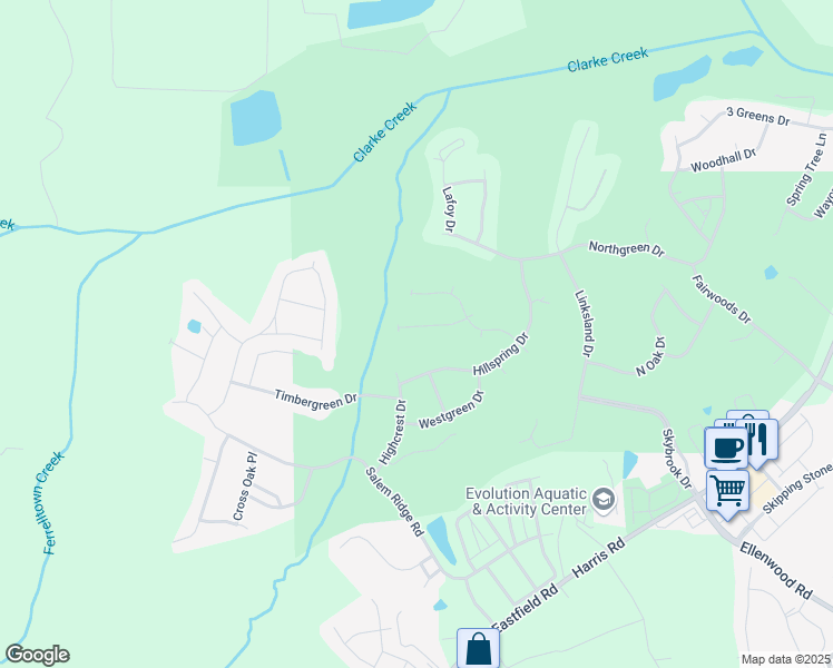 map of restaurants, bars, coffee shops, grocery stores, and more near 9628 Sunset Grove Drive in Huntersville