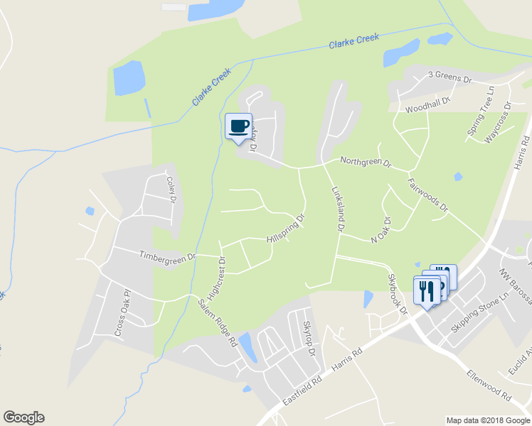 map of restaurants, bars, coffee shops, grocery stores, and more near 14614 Greenpoint Lane in Huntersville