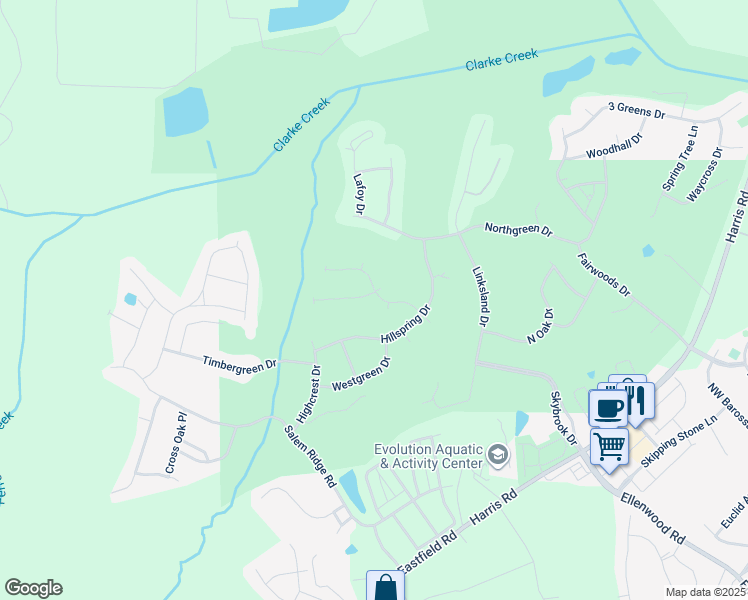 map of restaurants, bars, coffee shops, grocery stores, and more near 14602 Greenpoint Lane in Huntersville