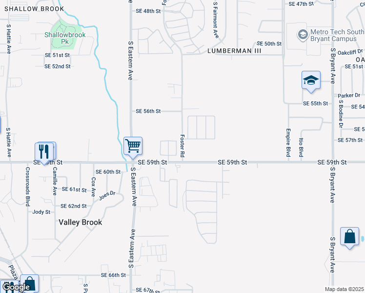 map of restaurants, bars, coffee shops, grocery stores, and more near 5906 South Bill Avenue in Oklahoma City