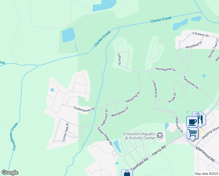 map of restaurants, bars, coffee shops, grocery stores, and more near 9625 Sunset Grove Drive in Huntersville