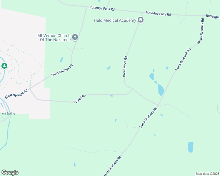 map of restaurants, bars, coffee shops, grocery stores, and more near 753 Powell Road in Tullahoma