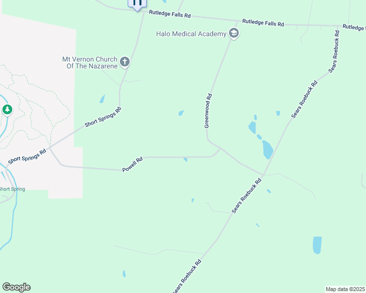 map of restaurants, bars, coffee shops, grocery stores, and more near 753 Powell Road in Tullahoma