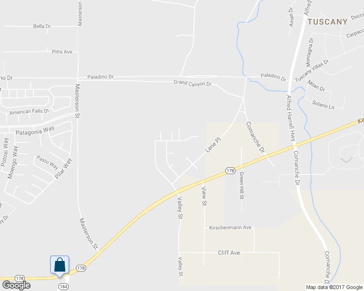 map of restaurants, bars, coffee shops, grocery stores, and more near 12103 Vista Montana Drive in Bakersfield