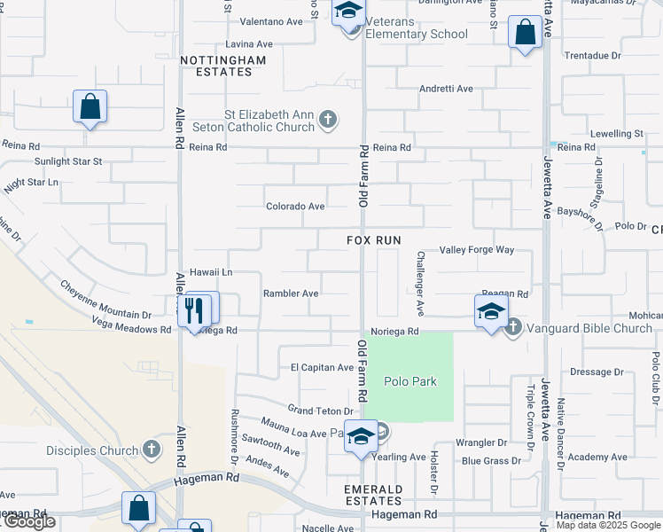 map of restaurants, bars, coffee shops, grocery stores, and more near 12206 Sundance Canyon Drive in Bakersfield