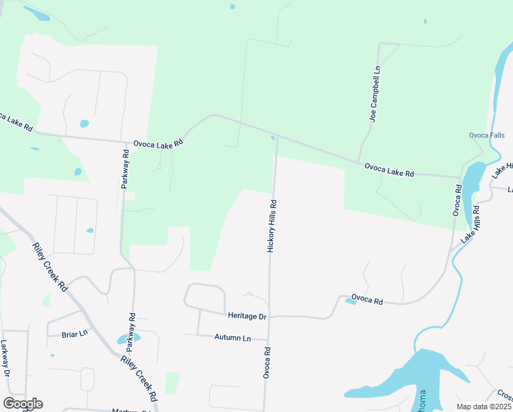 map of restaurants, bars, coffee shops, grocery stores, and more near 121 Hickory Hills Road in Tullahoma