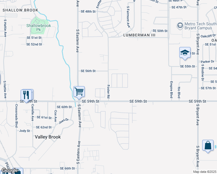 map of restaurants, bars, coffee shops, grocery stores, and more near 5906 South Bill Avenue in Oklahoma City