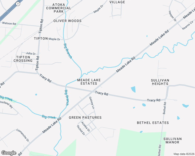 map of restaurants, bars, coffee shops, grocery stores, and more near 2829 Meade Lake Road in Atoka