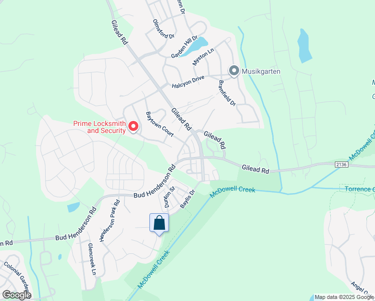 map of restaurants, bars, coffee shops, grocery stores, and more near 13621 Swinton Road in Huntersville