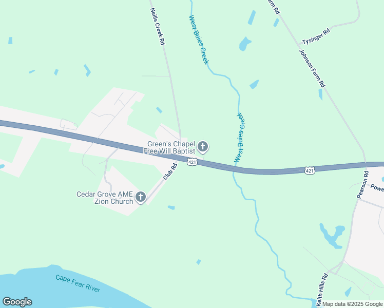 map of restaurants, bars, coffee shops, grocery stores, and more near 3713 U.S. 421 in Lillington