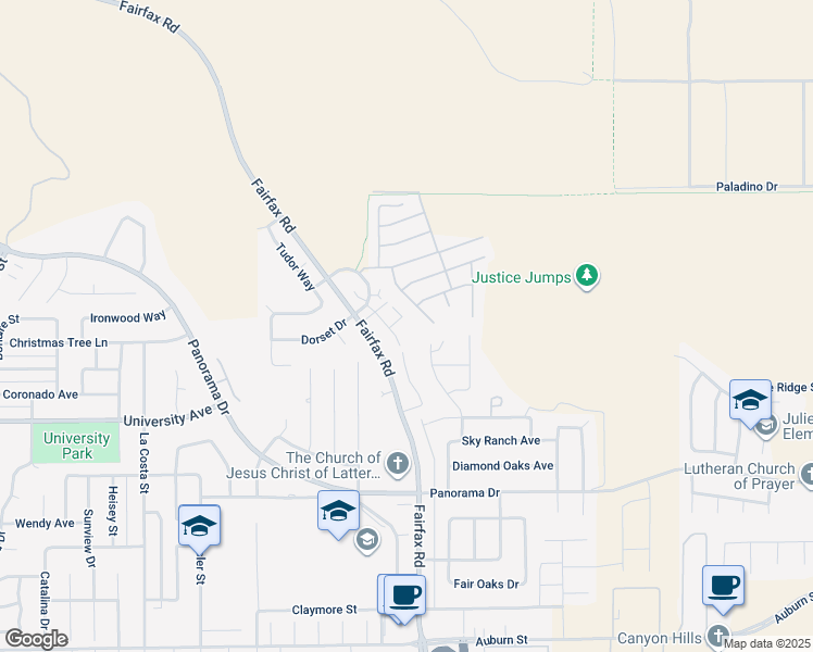 map of restaurants, bars, coffee shops, grocery stores, and more near 5908 Hidden Valley Road in Bakersfield