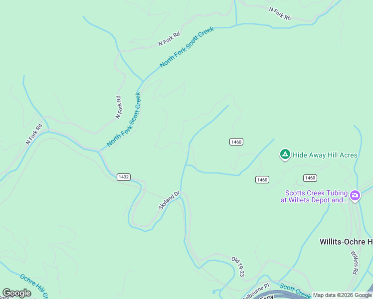 map of restaurants, bars, coffee shops, grocery stores, and more near 1910 Henry Road in Sylva