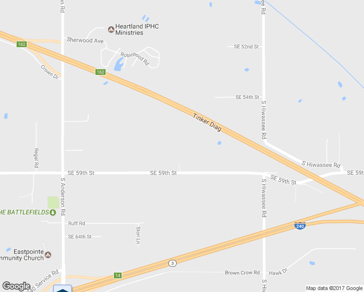 map of restaurants, bars, coffee shops, grocery stores, and more near 12507 Southeast 59th Street in Oklahoma City
